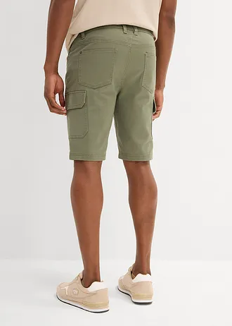 Stretch bermuda, slim fit, Kleur: olijfgroen