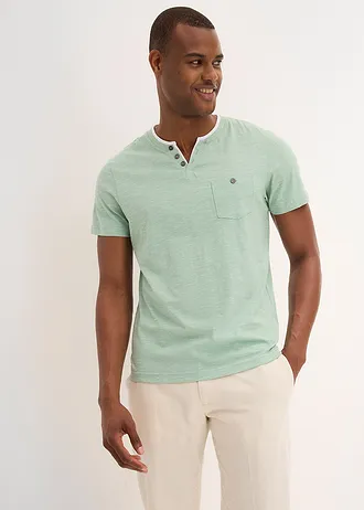 2-in-1 shirt, korte mouw, Kleur: pastelgroen gemêleerd