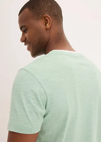T-shirt 2 w 1, krótki rękaw • zielony pastelowy melanż • sklep bonprix