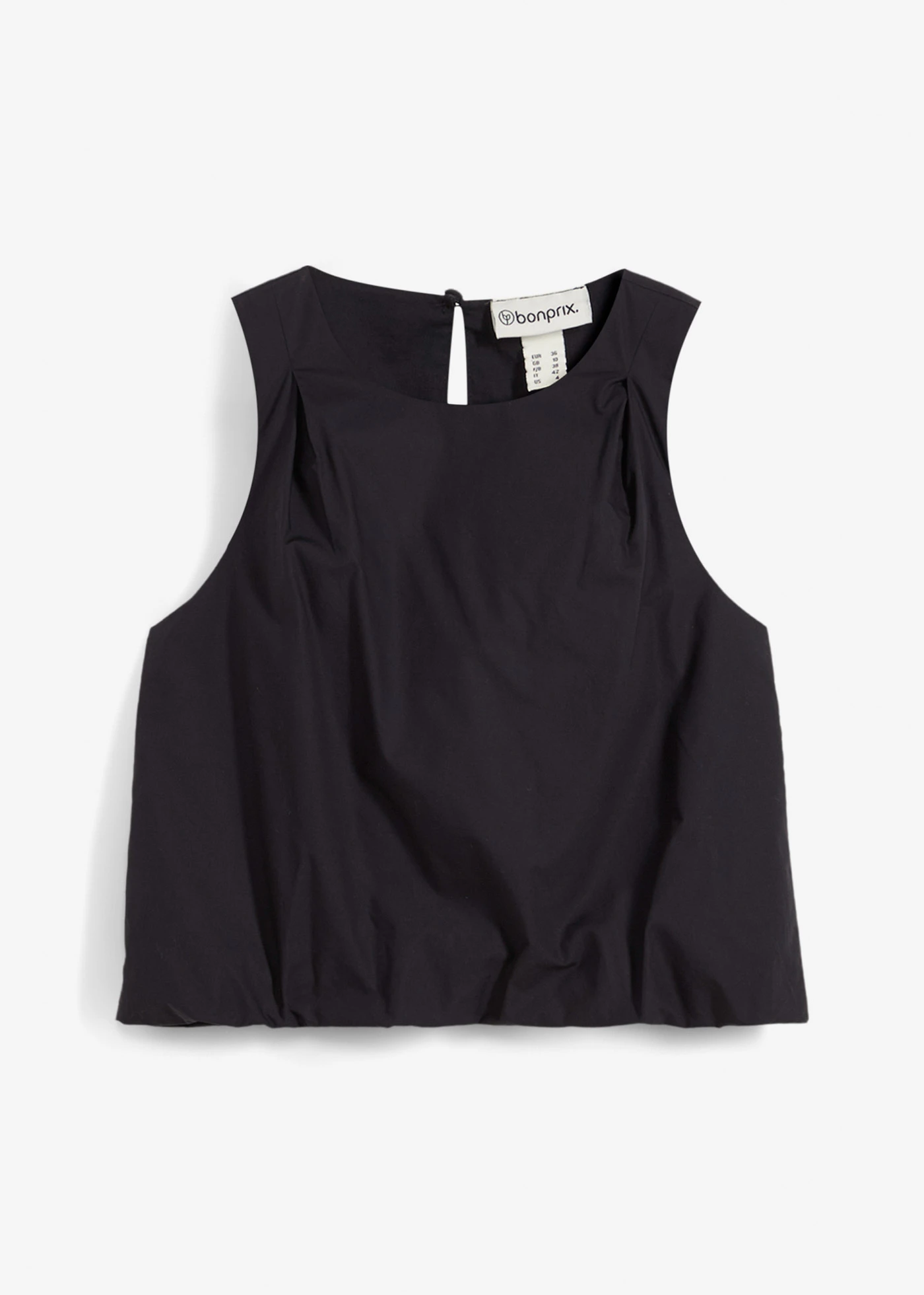 Blousetop van puur katoen • zwart • bonprix online shop