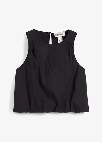 Blousetop van puur katoen • zwart • bonprix online shop