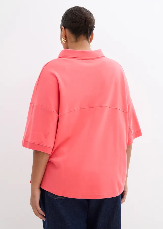 Poloshirt van biologisch katoen, Kleur: paradijspink