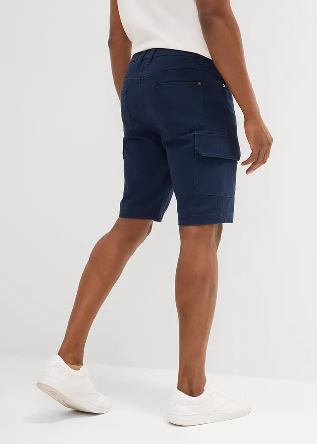 Stretch bermuda, slim fit, Kleur: donkerblauw