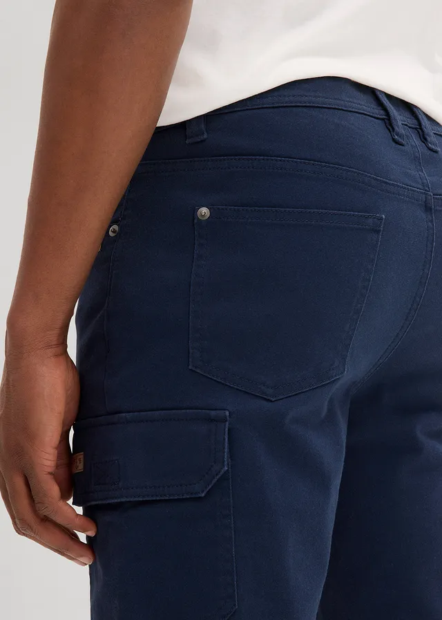 Stretch bermuda, slim fit • donkerblauw • product-page.page-title-suffix