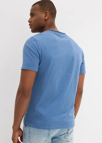 T-shirt 100% coton, Couleur: bleu jean