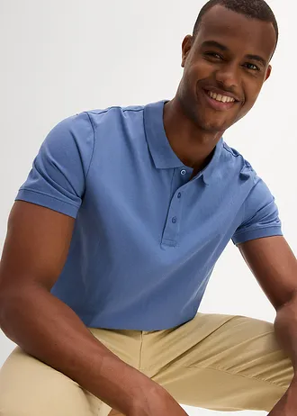 Poloshirt van biologisch katoen (set van 2) • donkerblauw+jeansblauw • bonprix online shop