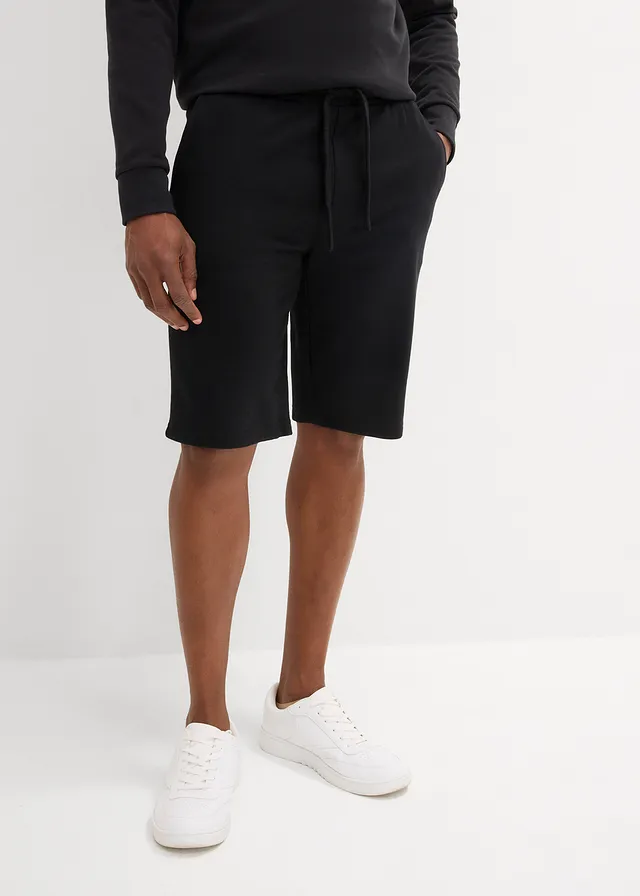 Lot de 2 bermudas sweat, Couleur: gris chiné+noir