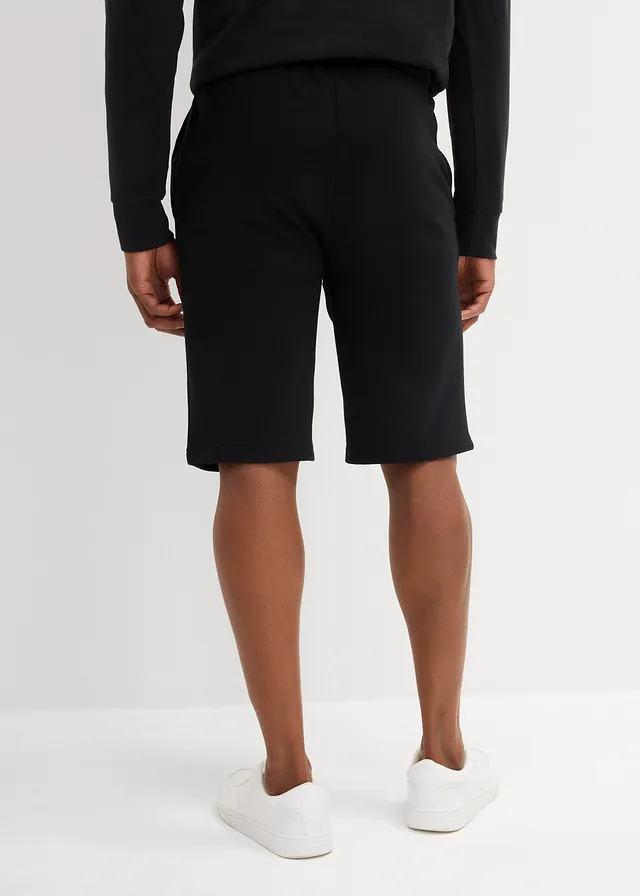 Lot de 2 bermudas sweat, Couleur: gris chiné+noir