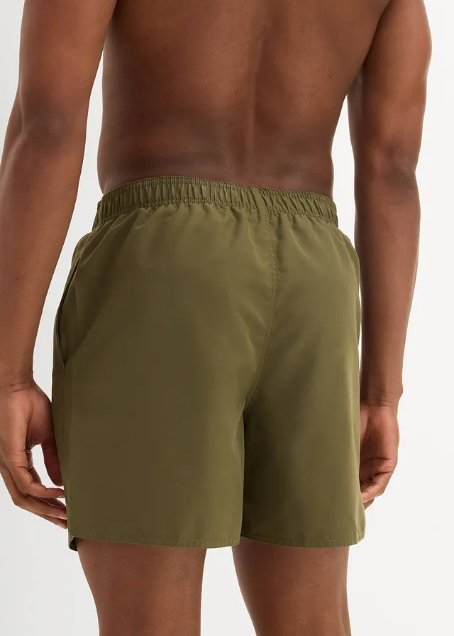 Zwemshort met zijzakken, Kleur: donkerolijfgroen