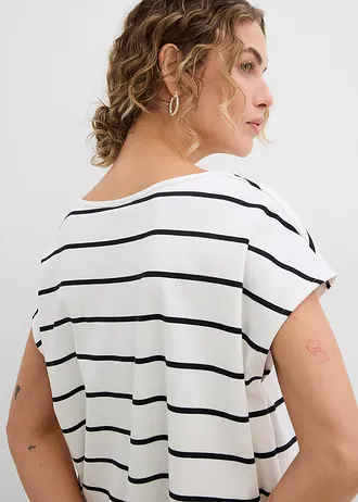 T-shirt rayé • écru/noir rayé • Boutique bonprix