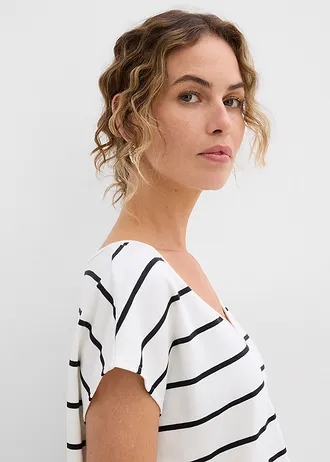 T-shirt rayé • écru/noir rayé • Boutique bonprix