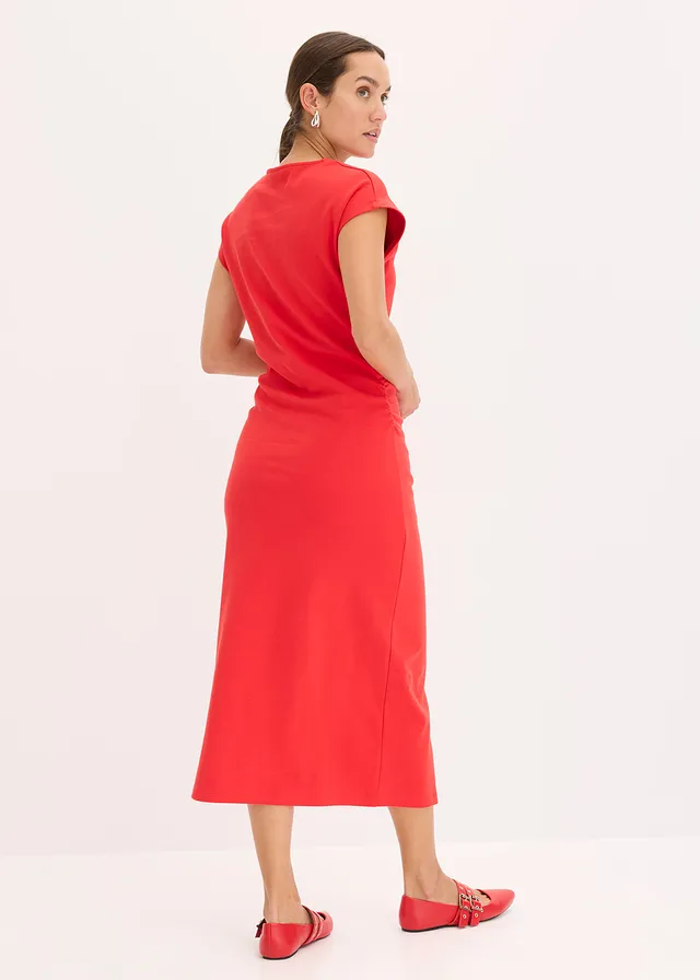 Robe midi à taille froncée • fraise • product-page.page-title-suffix
