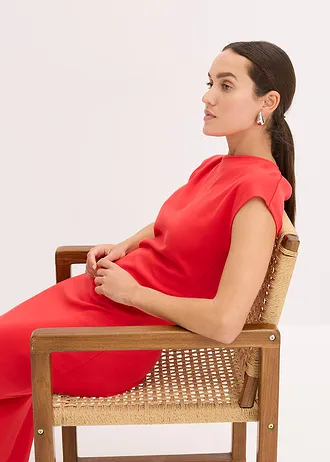 Robe midi à taille froncée • fraise • Boutique bonprix