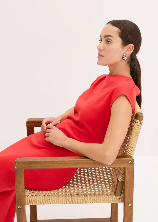 Robe midi à taille froncée • fraise • product-page.page-title-suffix