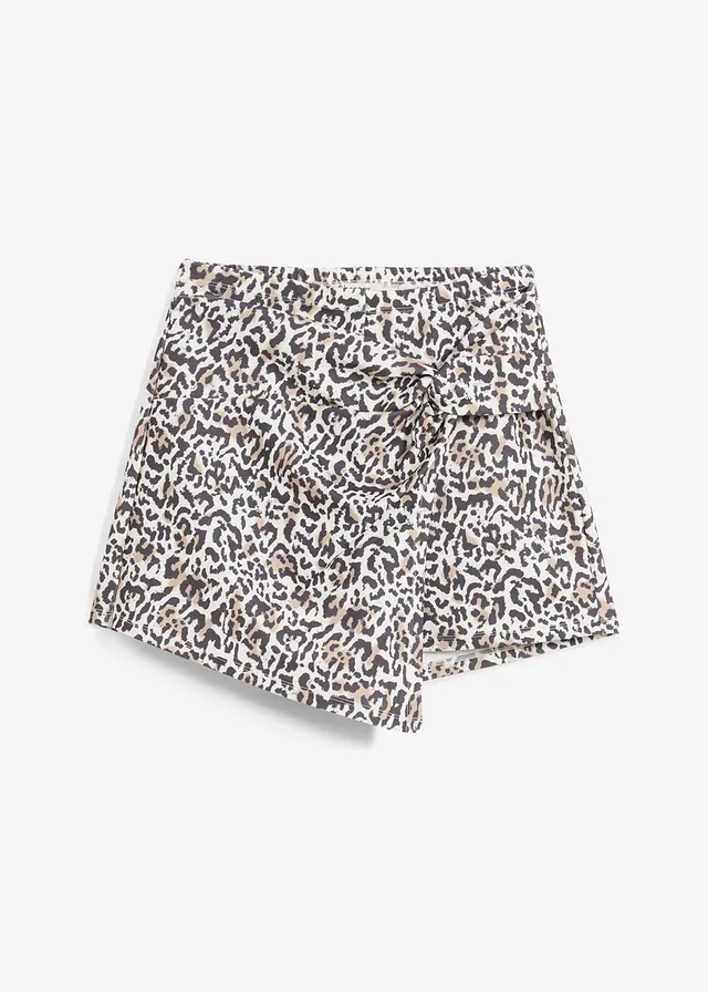 Jupe-short en interlock • blanc imprimé léopard • Boutique bonprix