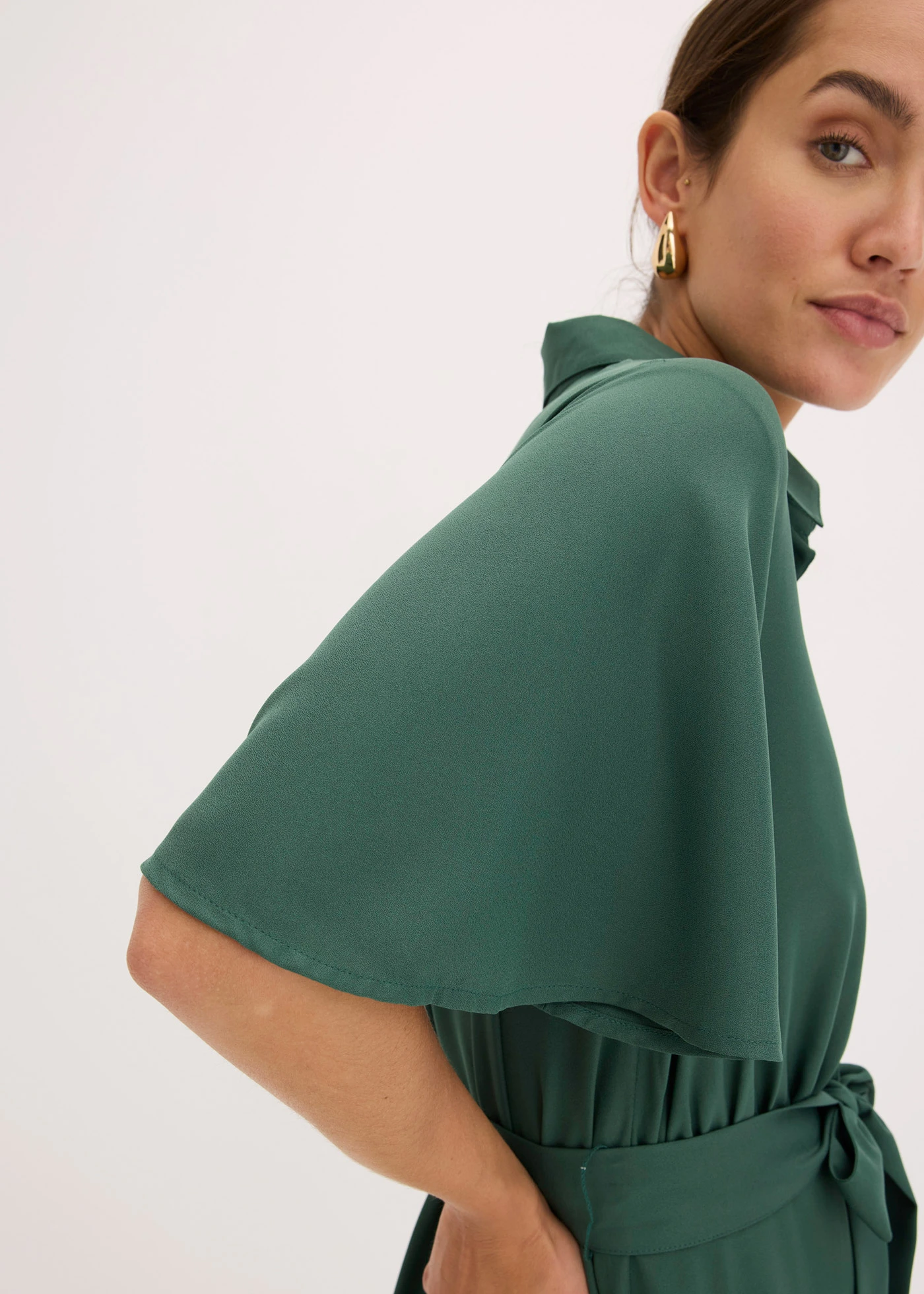 Blousejurk met strikceintuur • schaduwgroen • bonprix online shop