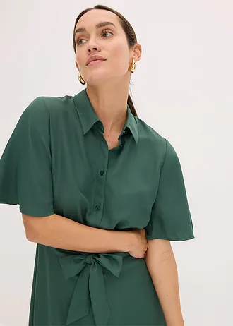 Blousejurk met strikceintuur • schaduwgroen • bonprix online shop