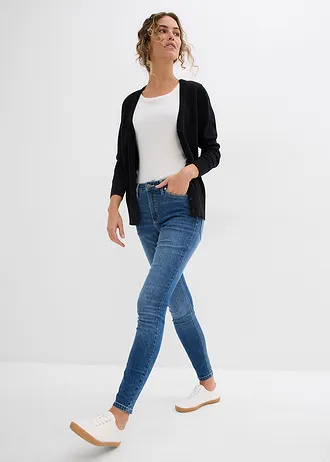 Dżinsy Skinny, mid waist, cropped • niebieski denim "used" • sklep bonprix