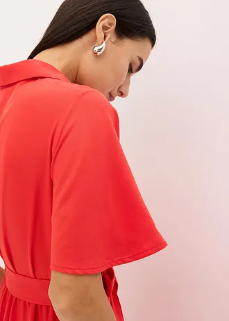 Rochie tip bluză cu cordon • roșu-căpșună • magazin bonprix