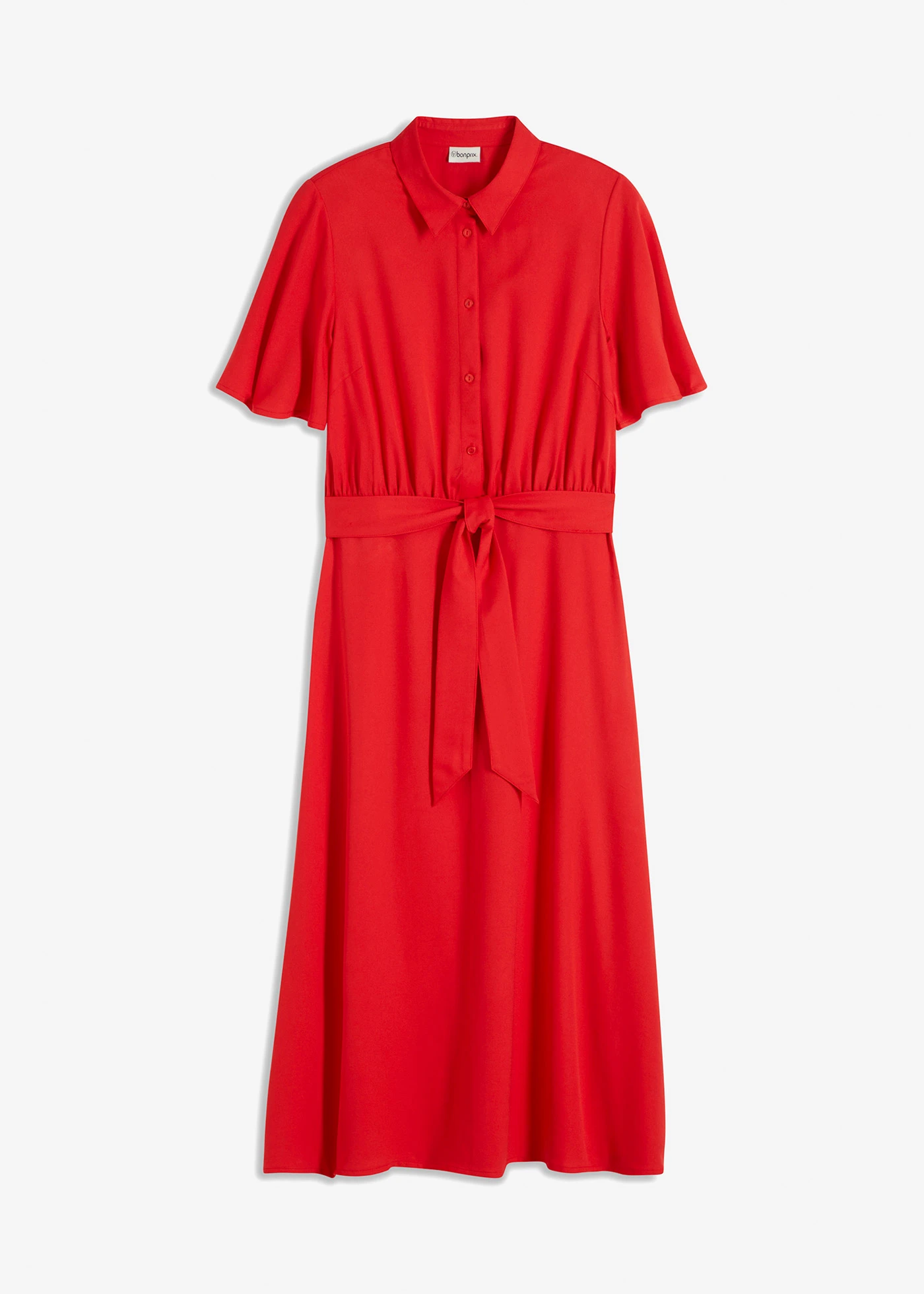 Blousejurk met strikceintuur • aardbeirood • bonprix online shop