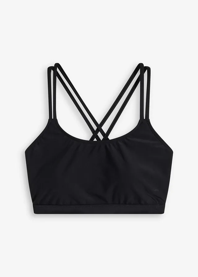 Haut de maillot brassière à bretelles croisées • noir • Boutique bonprix