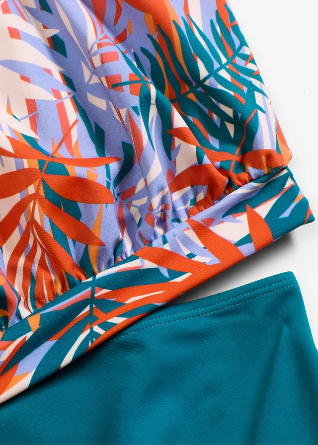 Oversized tankini (2-dlg. set) • petrol-meerkleurig gedessineerd • product-page.page-title-suffix