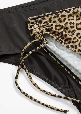 Bikinové kalhotky (2 ks v balení) • antracitovo-béžová s leopardím potiskem • bonprix obchod