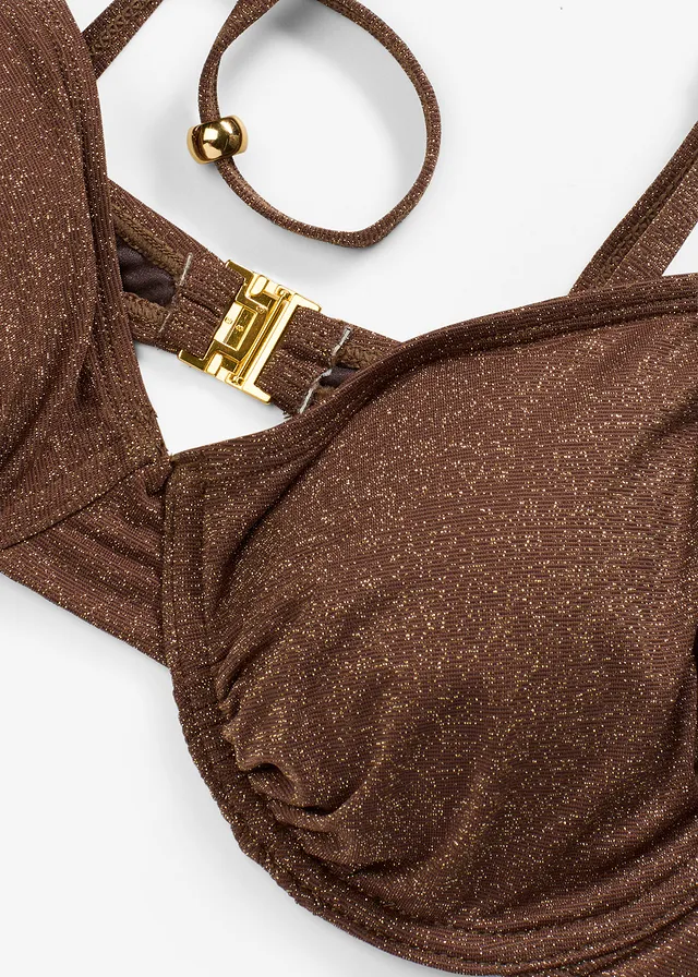 Glanzende beugel bikinitop • bruin • product-page.page-title-suffix