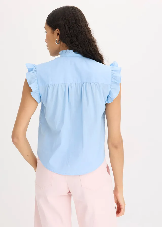 Licht blouse zonder mouwen, Kleur: lichtblauw