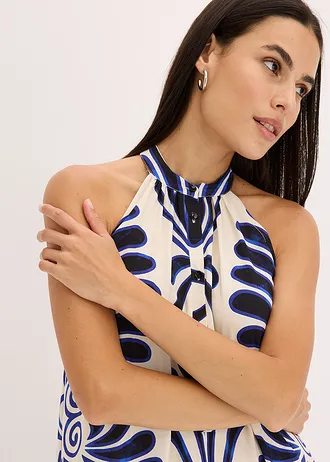 Robe longue et ample • bleu/blanc • Boutique bonprix