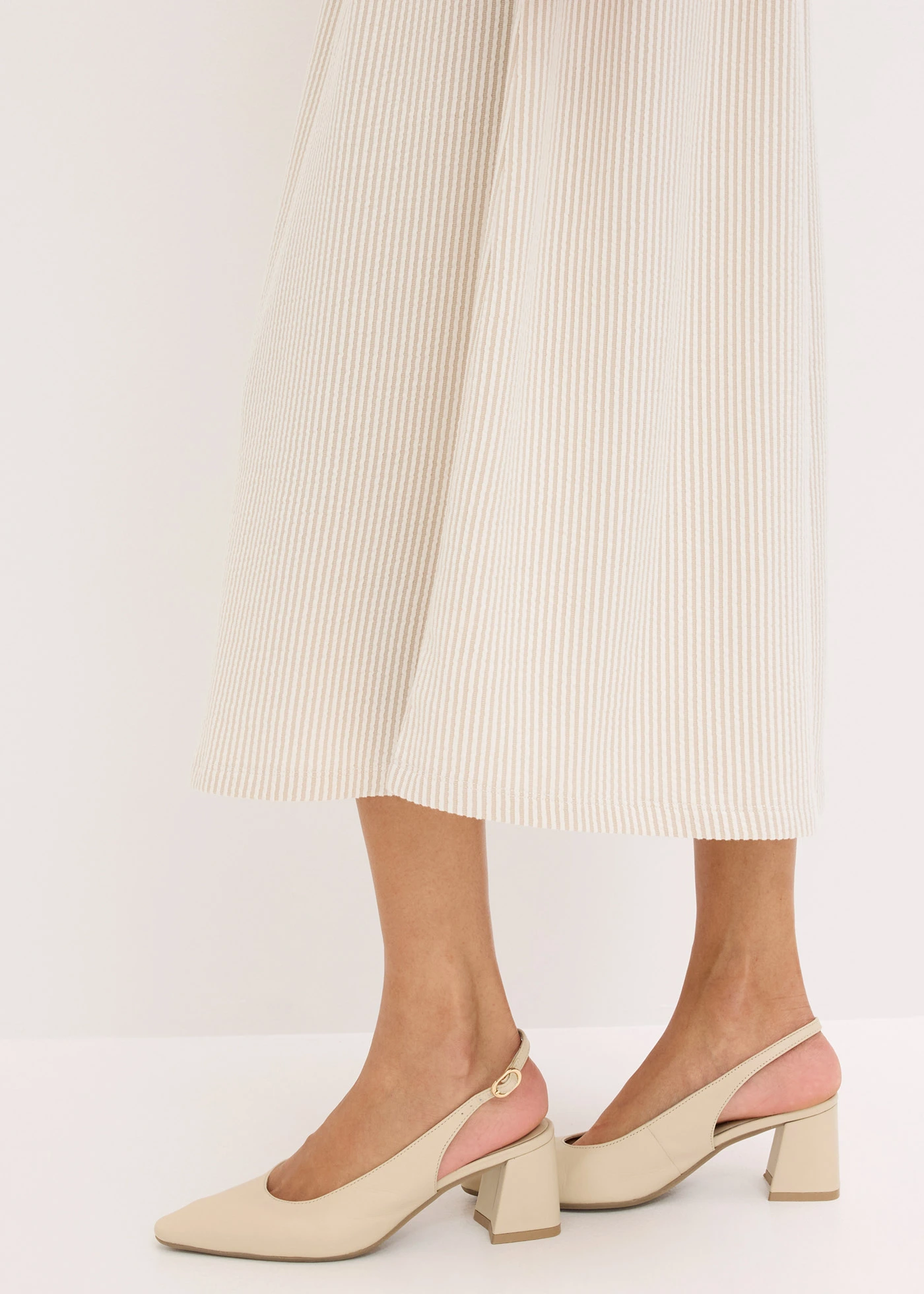 Midi jurk • wit-sand gestreept • bonprix online shop