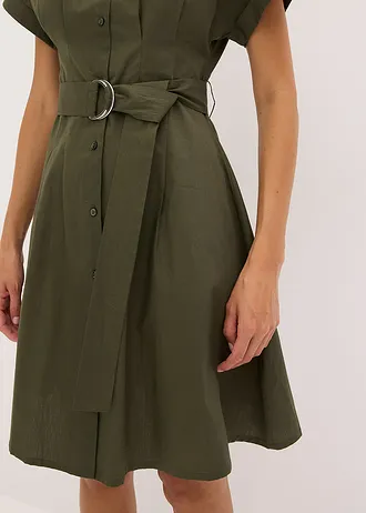 Robe-chemise 100% coton • olive foncé • Boutique bonprix