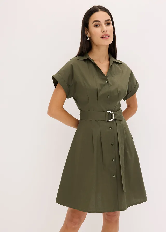 Robe-chemise 100% coton • olive foncé • product-page.page-title-suffix