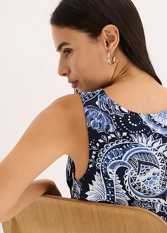 Rochie maxi din amestec moale cu viscoză • bleumarin/bleu • magazin bonprix