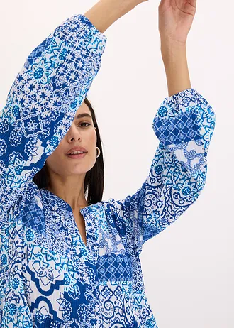 Gedesssineerde tuniekjurk • blauw-wit gedessineerd • bonprix online shop