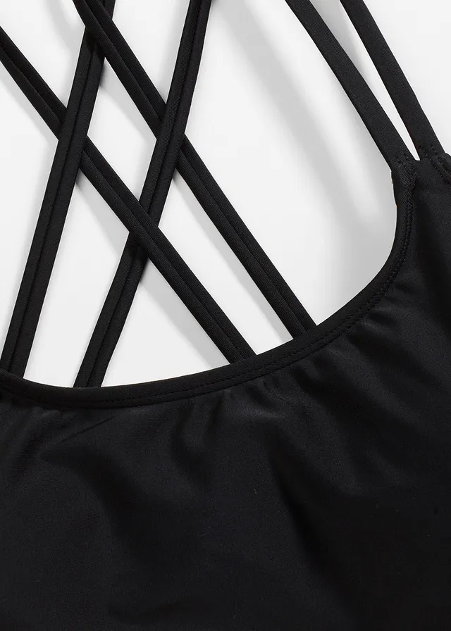 Bralette bikinitop met gekruiste bandjes • zwart • product-page.page-title-suffix