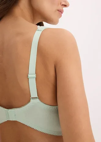 Ongewatteerde T-shirt bh met beugels en biologisch katoen (set van 2) • wolwit + lichtrietgroen • bonprix online shop