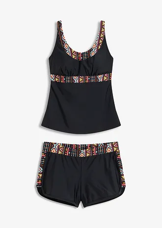 Lange tankini met zwemshort (2-dlg. set) • zwart • bonprix online shop