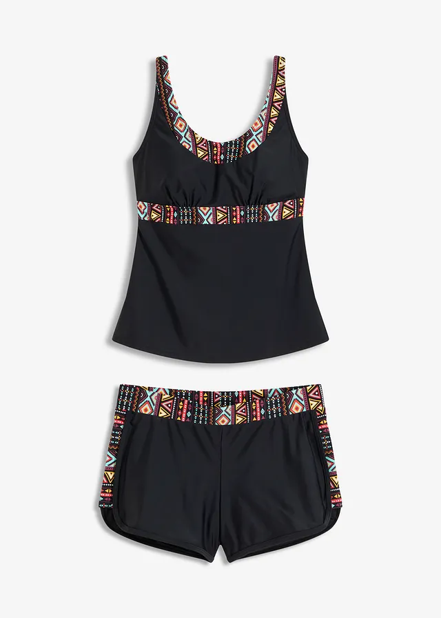 Tankini avec shorty (ens. 2 pces) • noir graphique • Boutique bonprix