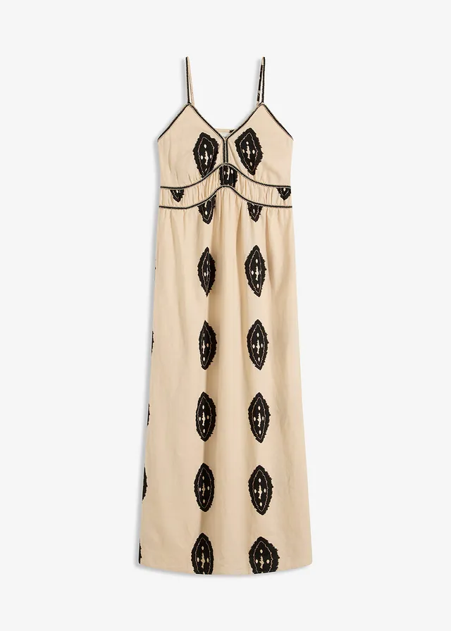 Rochie maxi din mix aerisit cu in