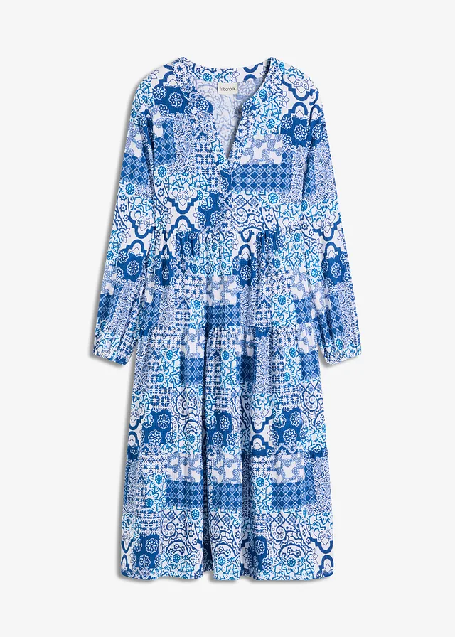 Gedesssineerde tuniekjurk • blauw-wit gedessineerd • bonprix online shop