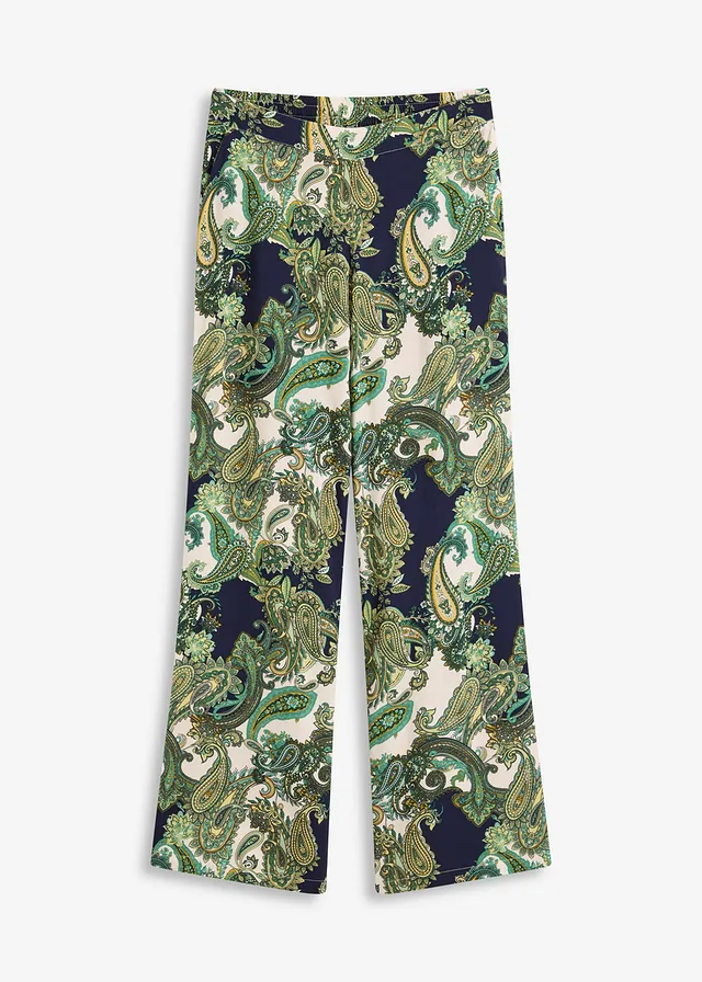 Pantaloni cu imprimeu din viscoză fluidă