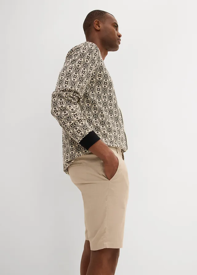 Bermuda chino en lin mélangé, Regular • sable • product-page.page-title-suffix