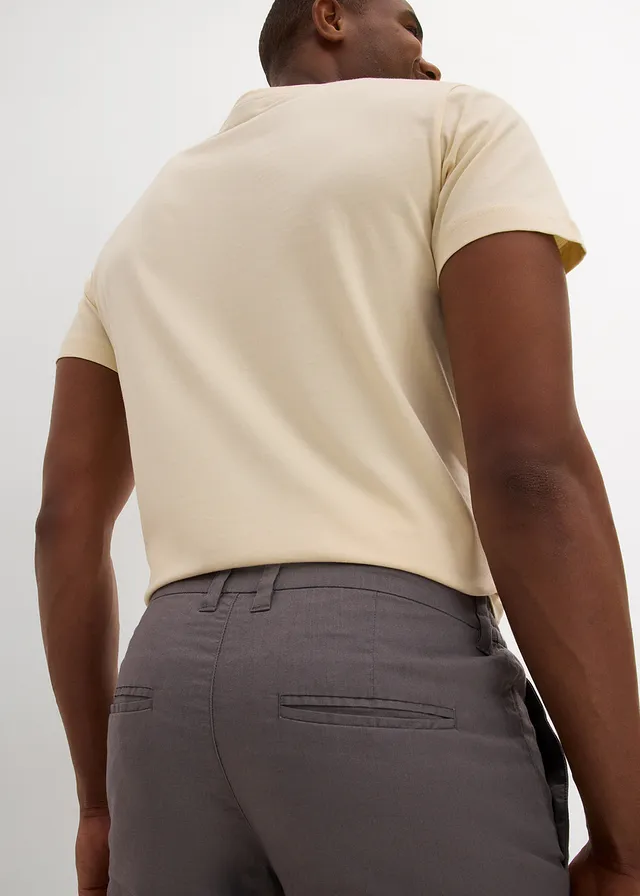 Chino bermuda regular fit met linnen • rookgrijs • product-page.page-title-suffix