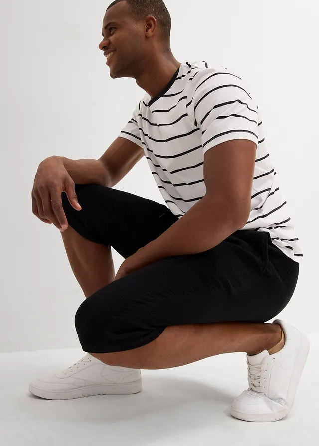 Bermuda long et ample en gaze de coton • noir • product-page.page-title-suffix