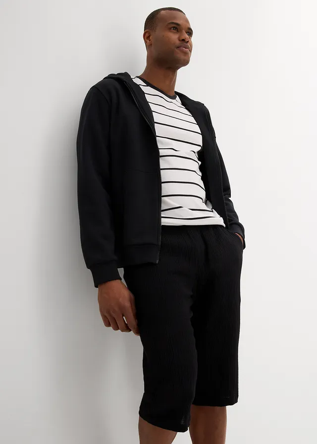 Bermuda long et ample en gaze de coton • noir • product-page.page-title-suffix