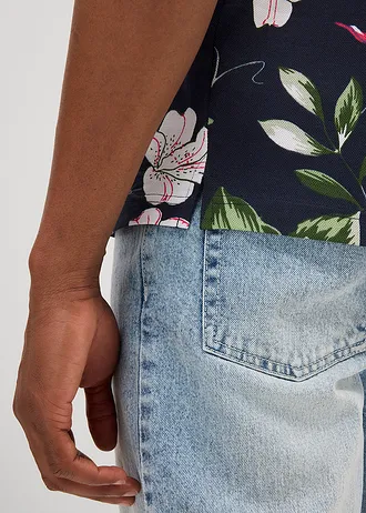 Tricou polo piqué din bumbac 100% • bleumarin floral • magazin bonprix