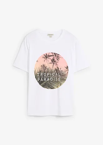 T-shirt van biologisch katoen • wit met print • bonprix online shop