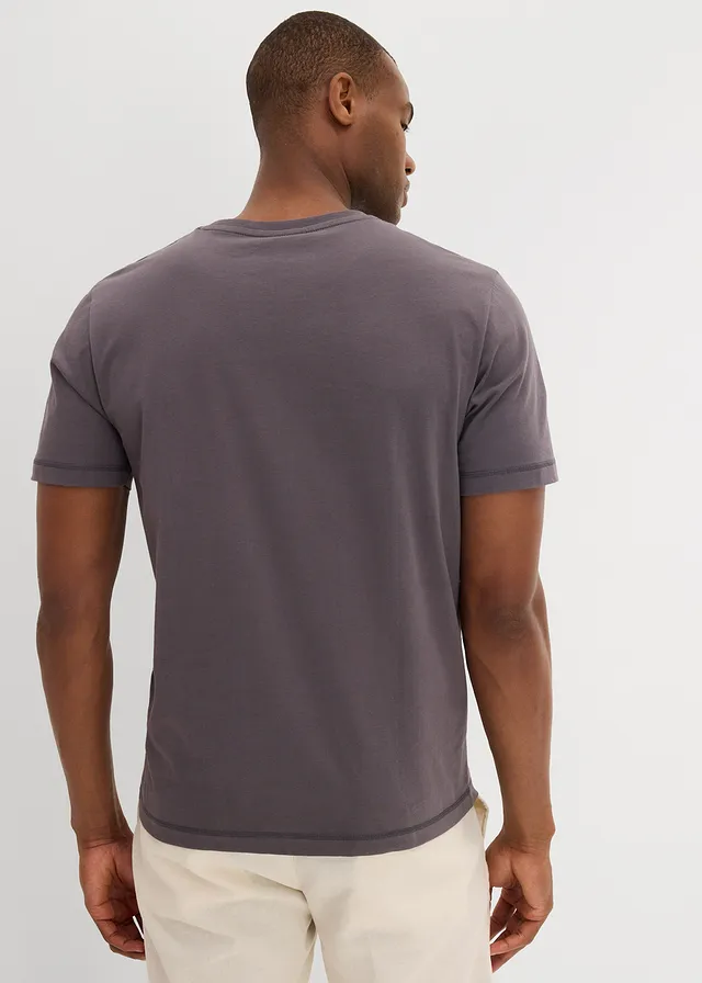 T-shirt 100% coton, Couleur: gris ardoise imprimé