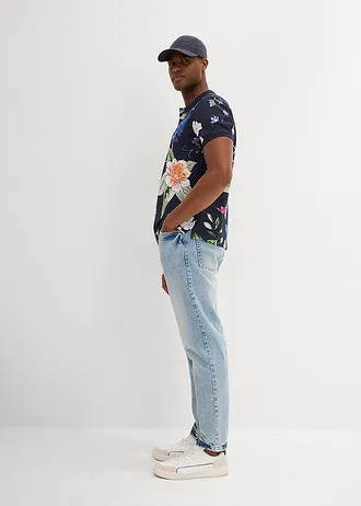 Tricou polo piqué din bumbac 100% • bleumarin floral • magazin bonprix